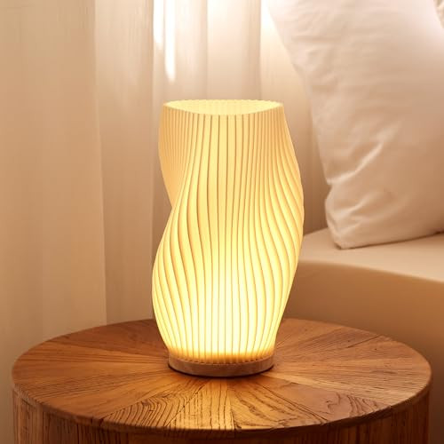 Dawnwake Table Lamp Bedside Lamps for Bedroom, Small Night Stands Desk Lamp, Mood Warm Cozy Lighting, Vintage Boho Cool Mid Century Modern Lamp, Aesthetic Accents Home Room Decor (Warm-C, Large) | Amazon (US)