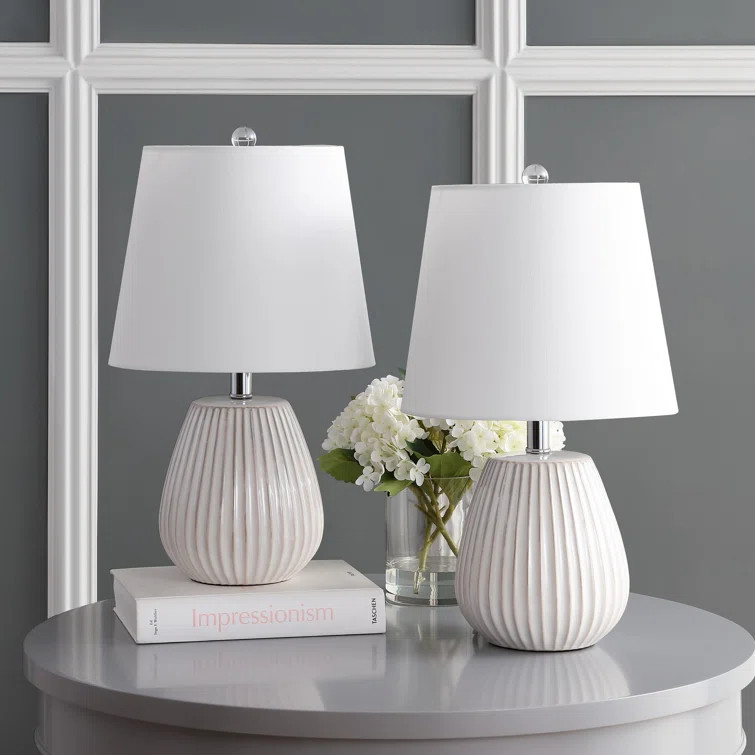 Jorja 21" White Table Lamp Set (Set of 2) | Wayfair North America