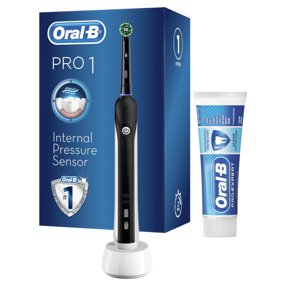 Oral-B Pro 1 650 Electric Toothbrush and Toothpaste - Black | Mankind
