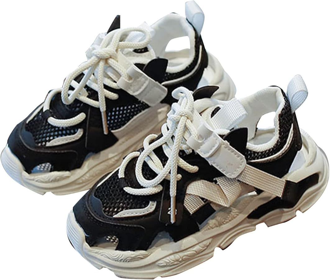 Boys Girls Mesh Platform Sneakers Kids Walking Breathable Lace Up Fashion Business Casual Running... | Amazon (US)