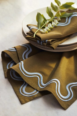 Madeline Embroidered Napkins, Set of 4 | Anthropologie (US)