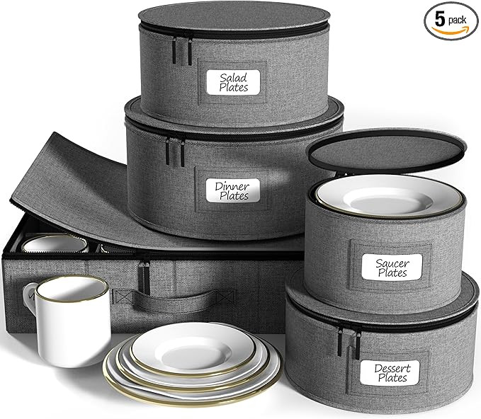 Sorbus China Storage Containers Hard Shell - Glass & Dish Storage Containers for Transport, Movin... | Amazon (US)