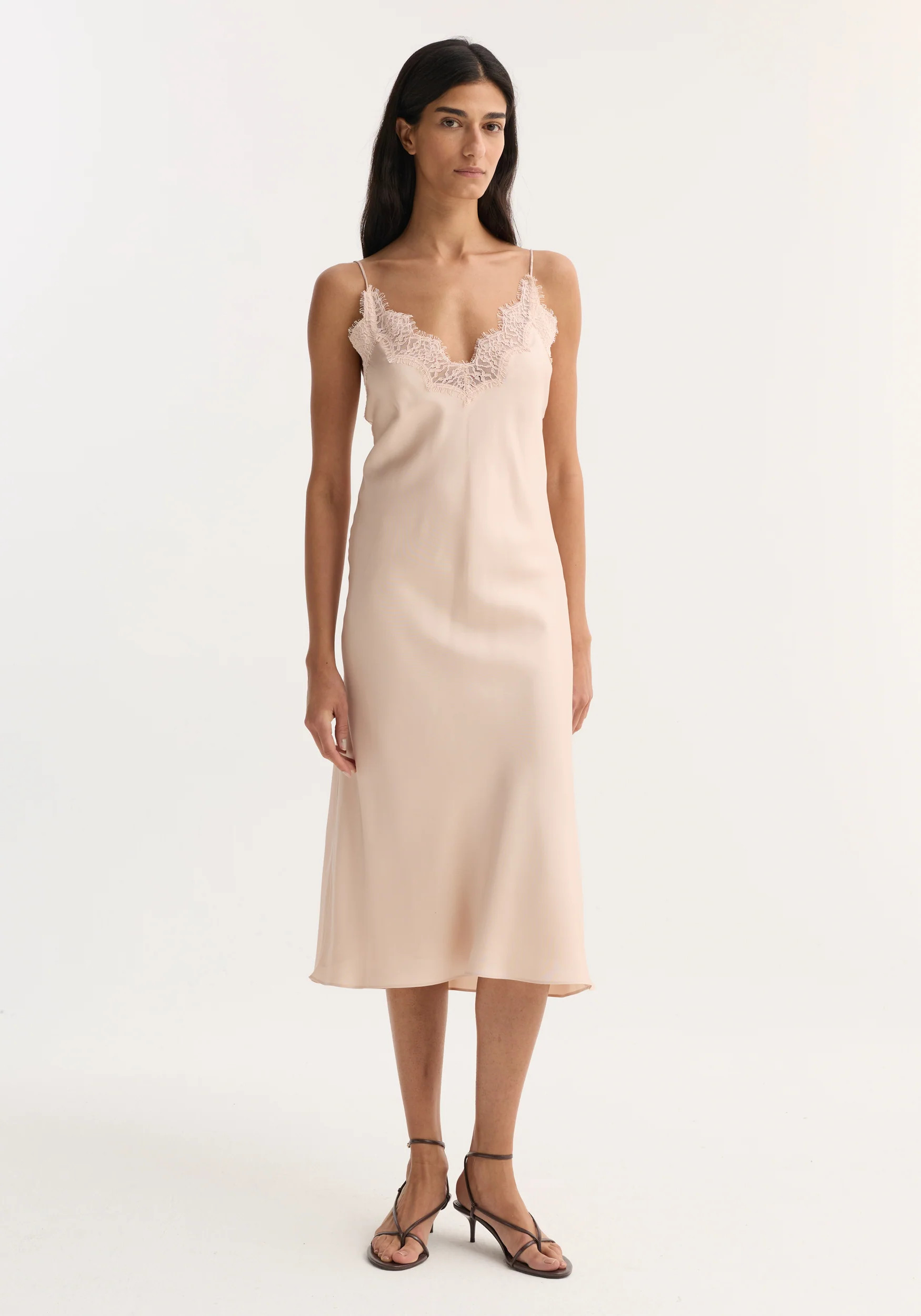 lace slip dress | rose | Rohe