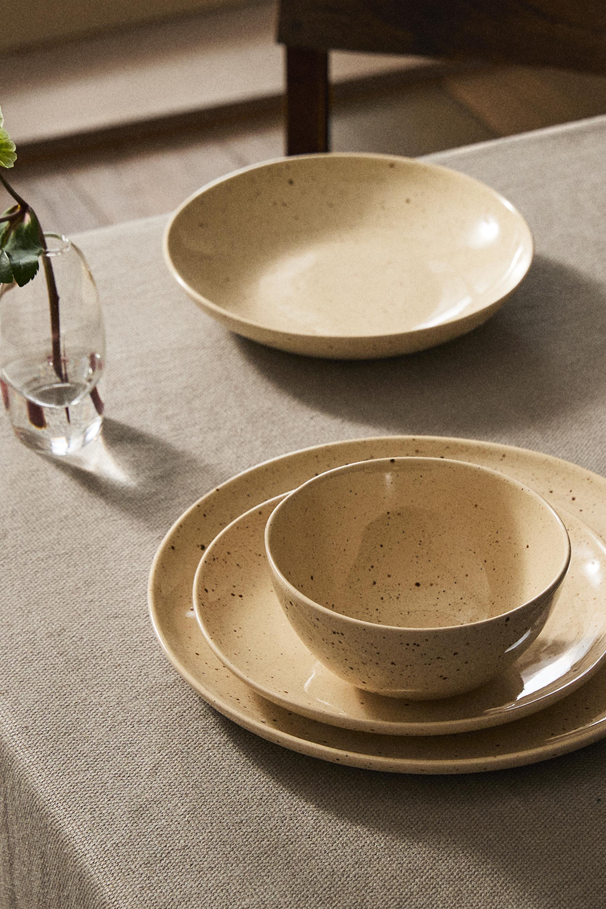 DOTTED STONEWARE DINNER PLATE | Zara UK