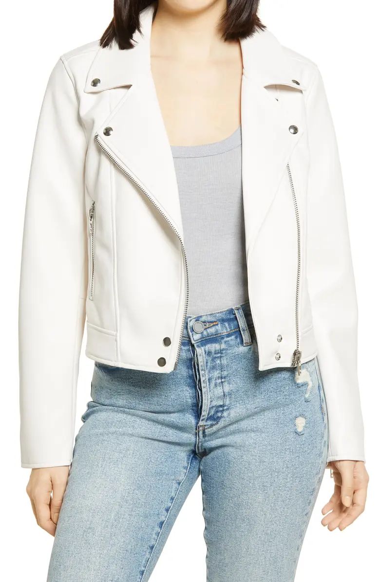 Good Vibes Faux Leather Moto Jacket | Nordstrom