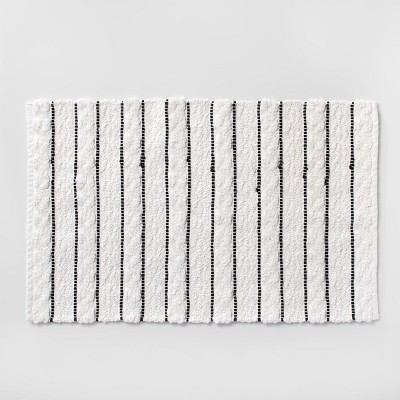 Striped Bath Rug White/Black - Opalhouse™ | Target