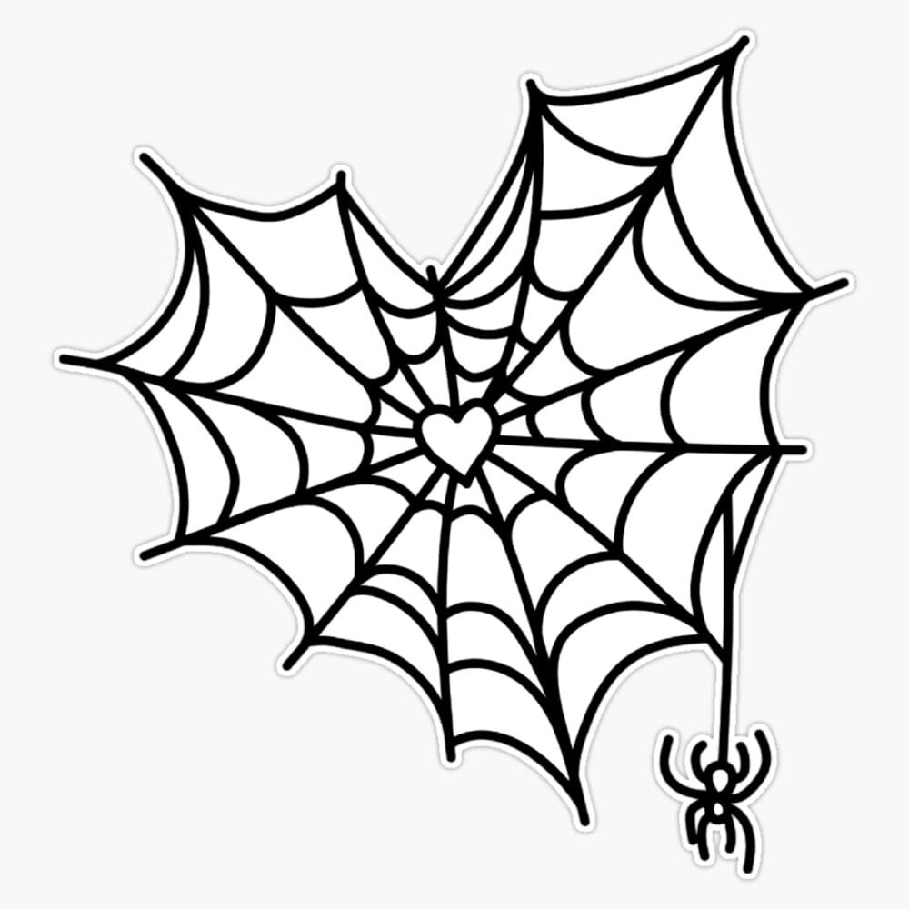 Black Spiderweb Heart Sticker Vinyl Waterproof Sticker Decal Car Laptop Wall Window Bumper Sticke... | Amazon (US)