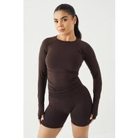 DSGN Studio Women's Sport Contour Discreet Scrunch Seamless Short in Coffee Bean | Size: 10 | Knitted | boohoo (US & Canada)