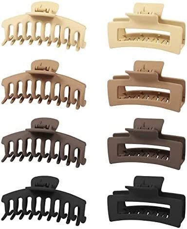 Zou.Rena Hair Claw Clips for Women Long Thick Hair 4.3 Inch, Large Matte Hair Clips for Girls Non... | Amazon (US)