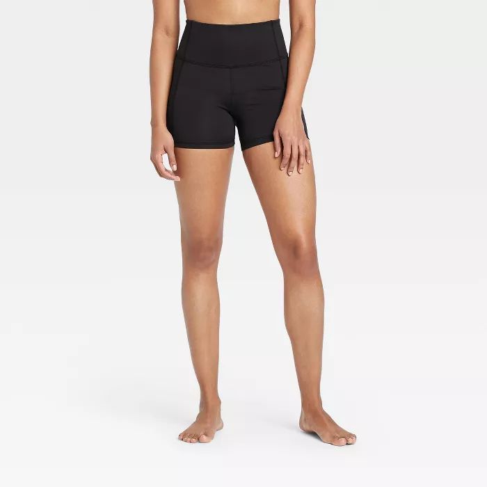 Women's Contour Power Waist High-Rise Shorts 4" - All in Motion™ Black | Target