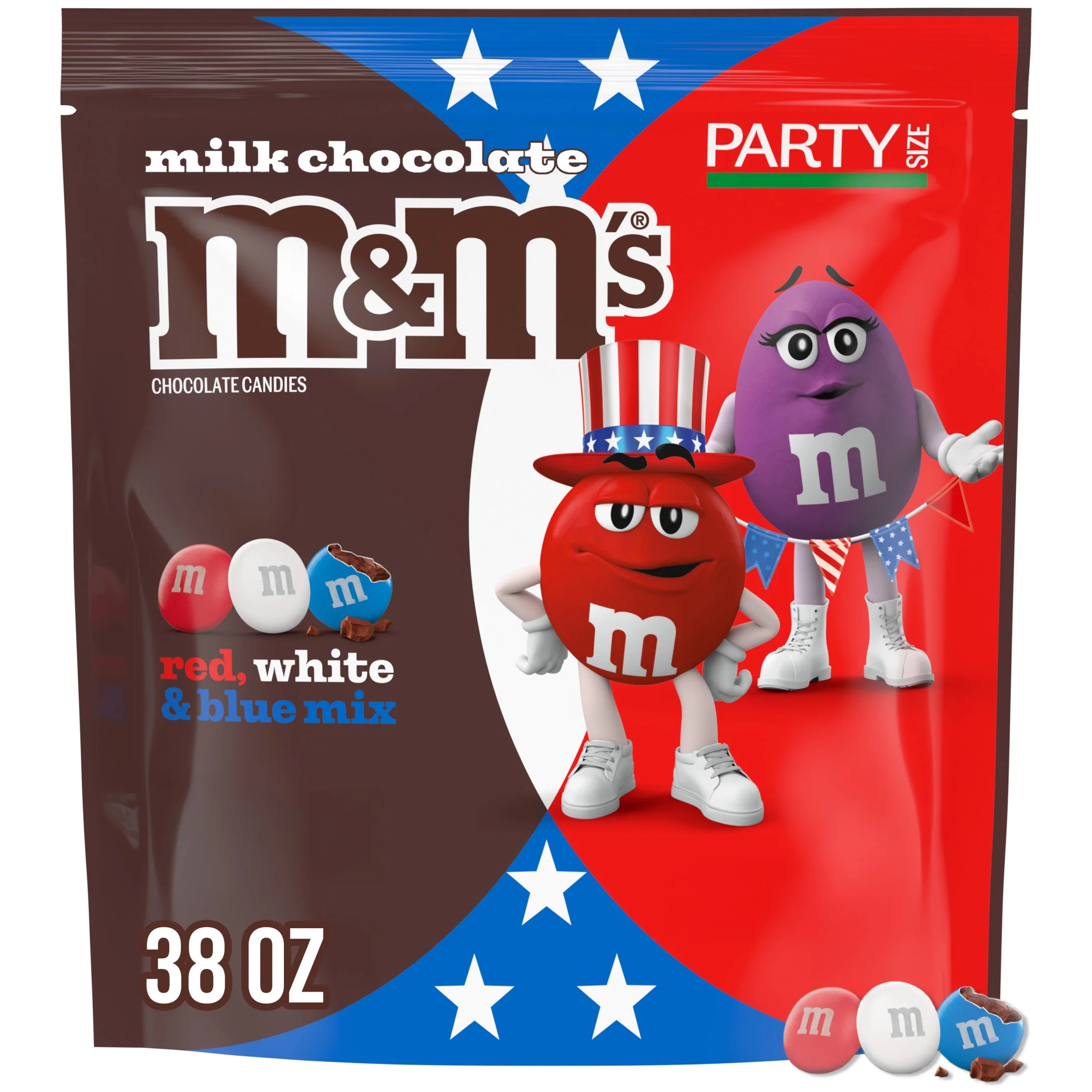 M&M's Milk Chocolate Candy Summer Bulk Pack, Party Size - 38 oz Bag | Walmart (US)