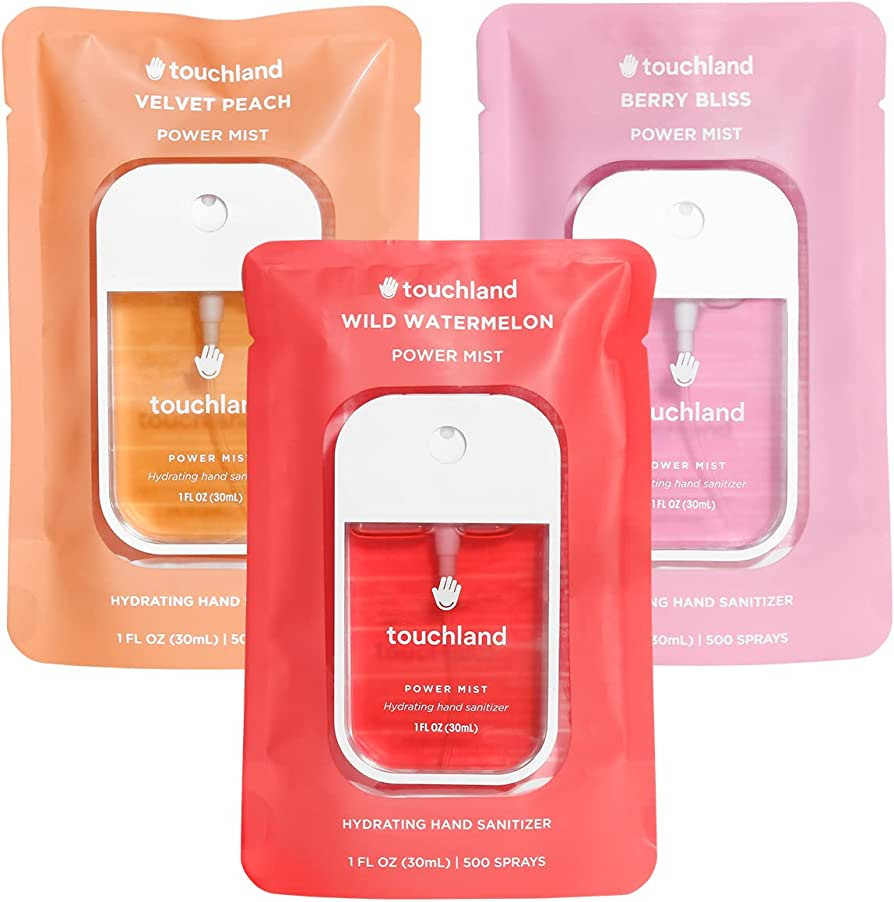 Touchland Power Mist Hydrating Hand Sanitizer Spray, JUICY 3-Pack (Watermelon, Peach, Berry), 500... | Amazon (US)