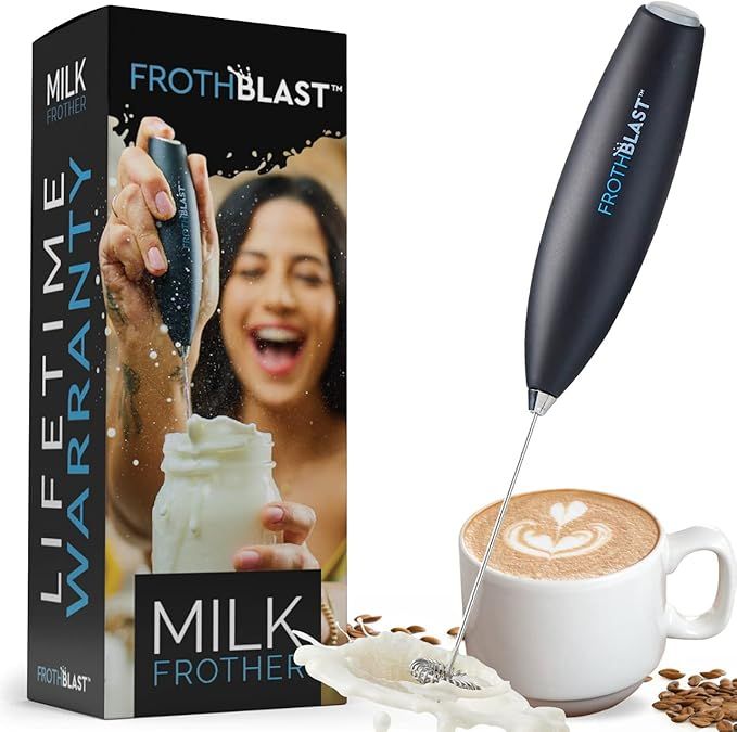 FrothBlast Milk Frother Handheld for Coffee {Foam Maker} Electric Whisk Drink Mixer for Lattes, C... | Amazon (US)