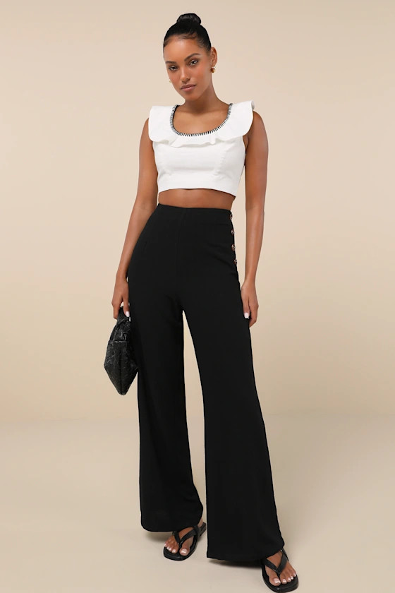 Noteworthy Black Wide-Leg Pants | Lulus