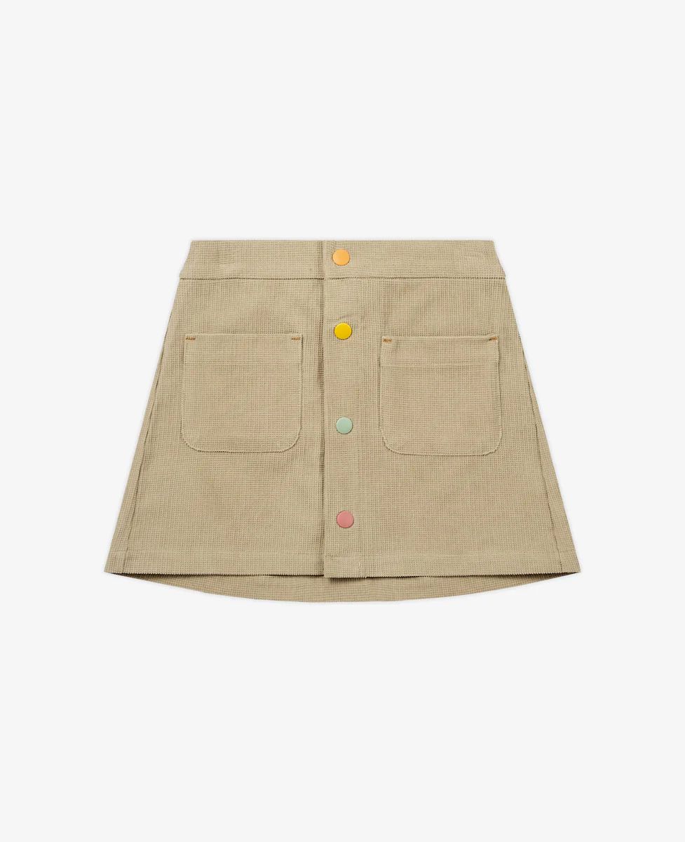 Button-Up Corduroy Skirt - Oat | Petite Revery