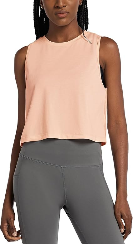 Amazon.com: BALEAF Workout Tops for Women Crop Tank Top Quick Dry Athletic Gym Exercise Sleeveles... | Amazon (US)