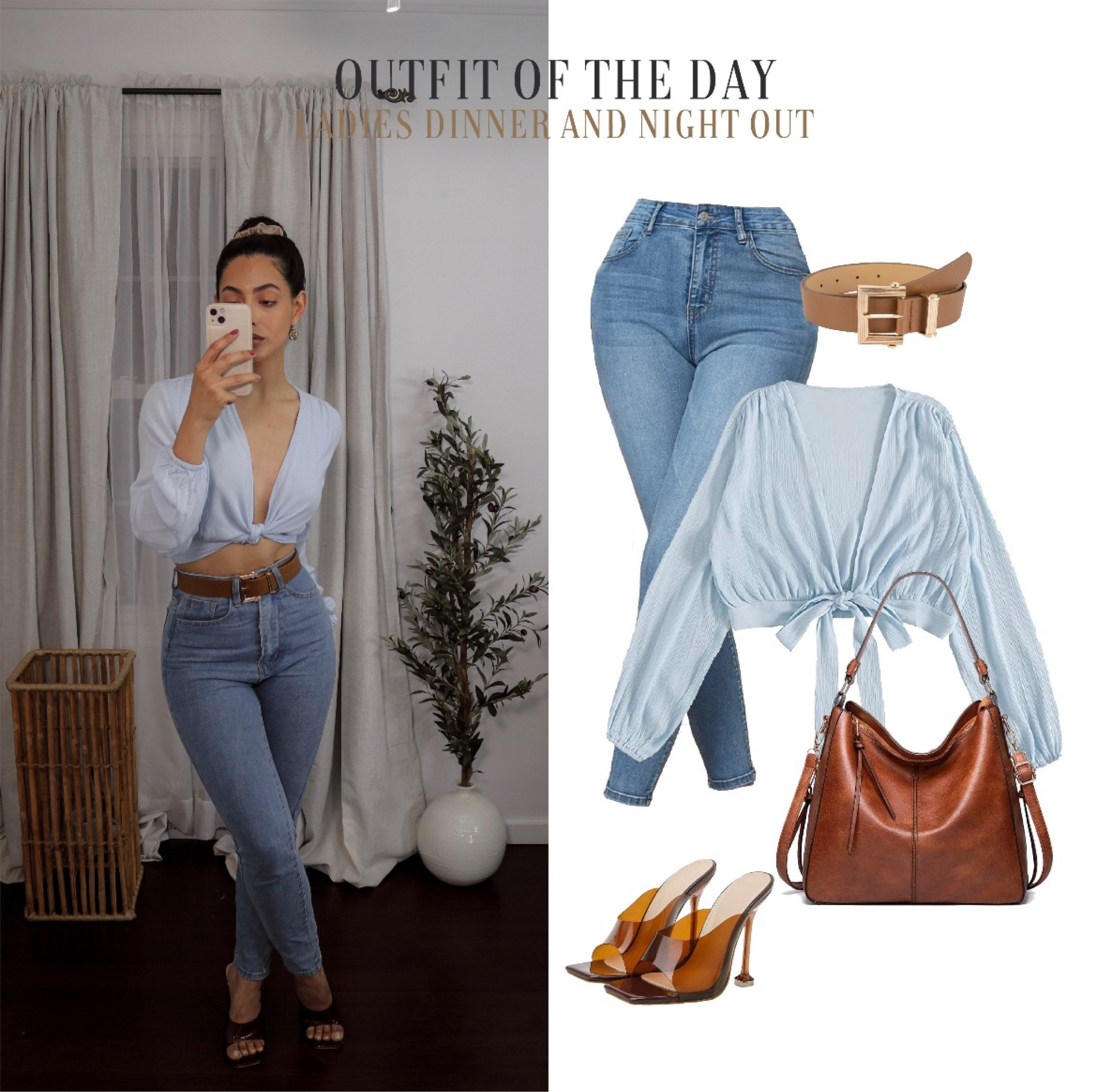 Puffy sleeve crop top with high waisted straight leg jeans. Shein and Amazon outfit.

Girls dinner date ✨💙 

#LTKHoliday #LTKSeasonal #LTKstyletip
