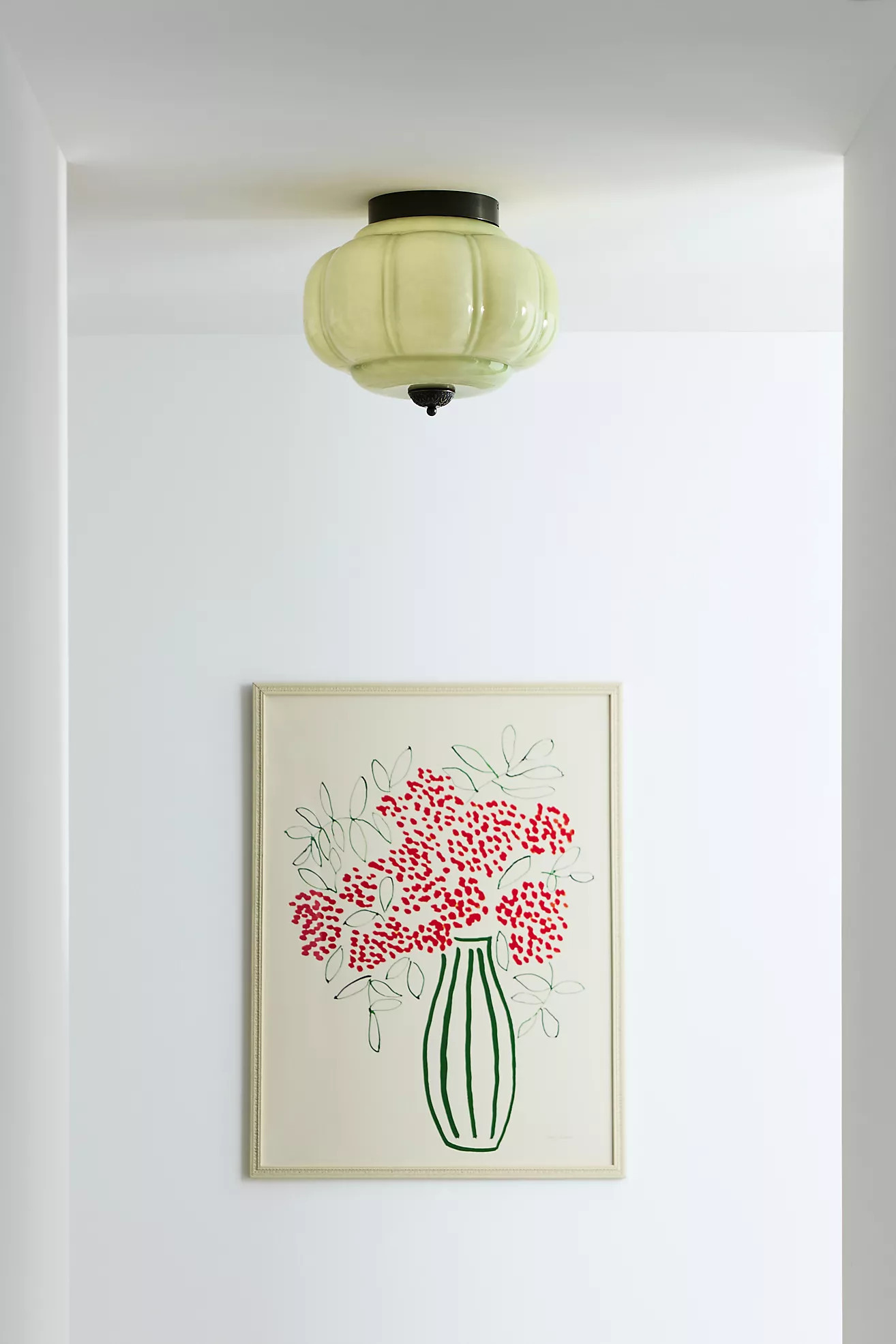 The Eloise Scallop Milk Glass Flush Mount Ceiling Light | Anthropologie (US)