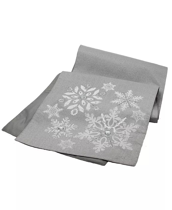 Glistening Snow Christmas Table Runner | Macy's