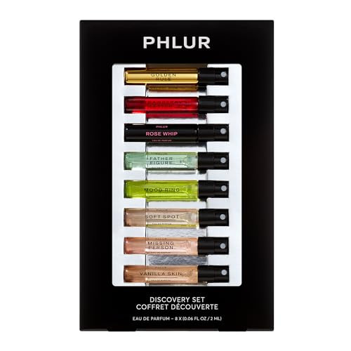 PHLUR Fragrance Discovery Set (2025) - 8pc Perfume Sample Set ft. New Releases Vanilla Skin, Rose Whip & Golden Rule - 2mL Mini Perfume Fine Fragrance Samples (8 x 2mL) | Amazon (US)