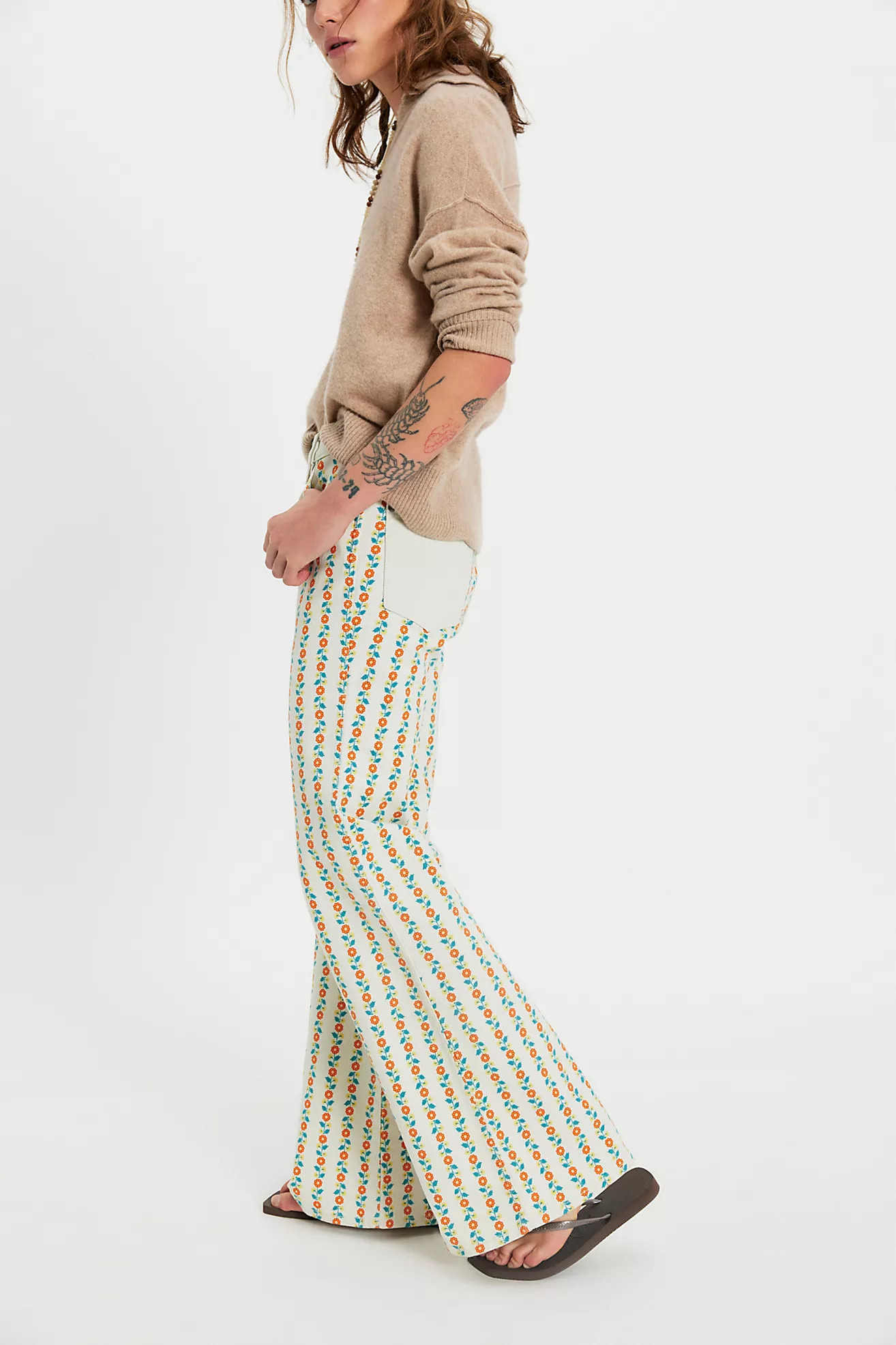 Wrangler 70s Printed Flare Jeans | Free People (Global - UK&FR Excluded)
