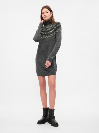 Relaxed Fair Isle Sweater Mini Dress | Gap Factory