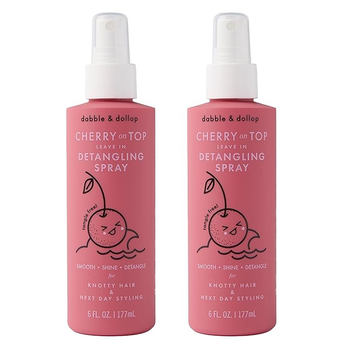 Dabble & Dollop Cherry on Top Leave-In Spray Detangler – Leave-In Conditioner & Tangle Remover ... | Amazon (US)