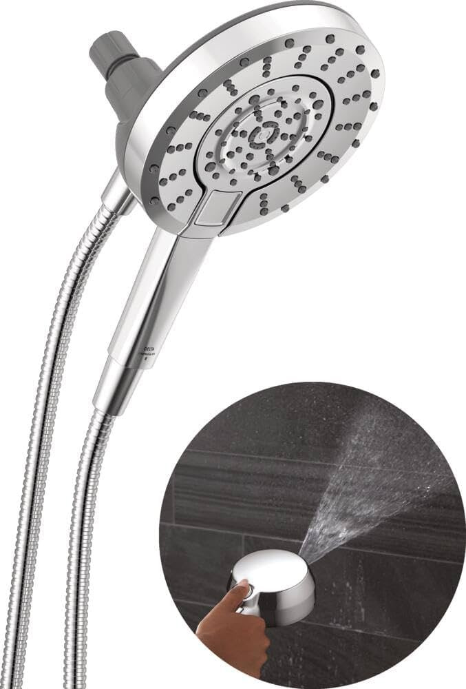 Delta 5-Setting In2ition 2-in-1 Dual Shower Head with Handheld High Pressure ProClean Spray, Chro... | Amazon (US)
