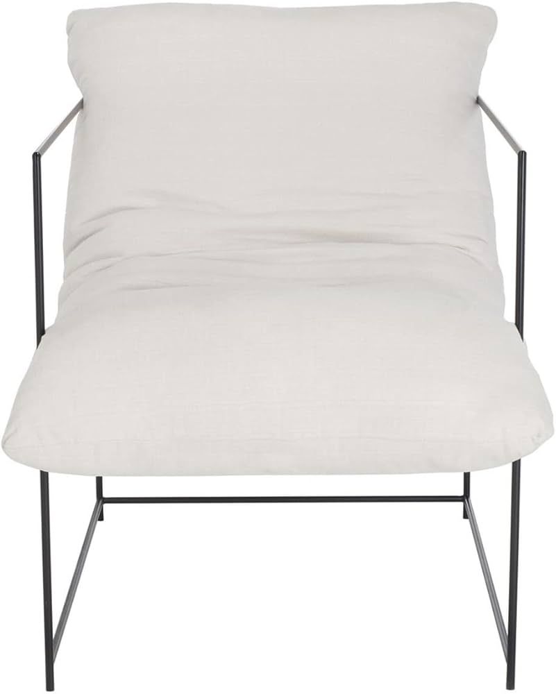 Safavieh Home Collection Portland Metal Ivory and Black Pillow Top Accent Chair | Amazon (US)