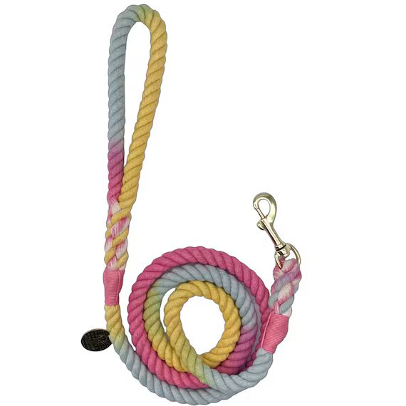 Rainbow Ombre Cotton Rope Dog Leash | Etsy (US)