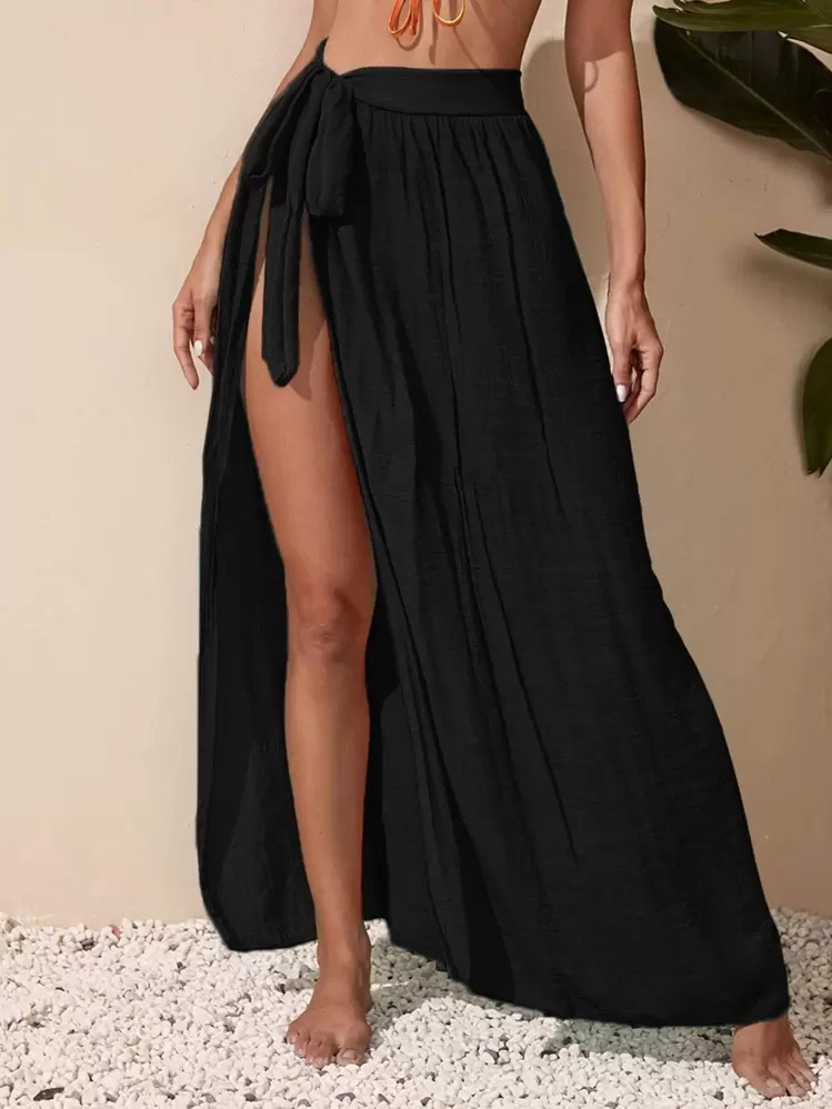 Swim Vcay Summer Beach Knot Waist Cover Up Skirt | SHEIN
