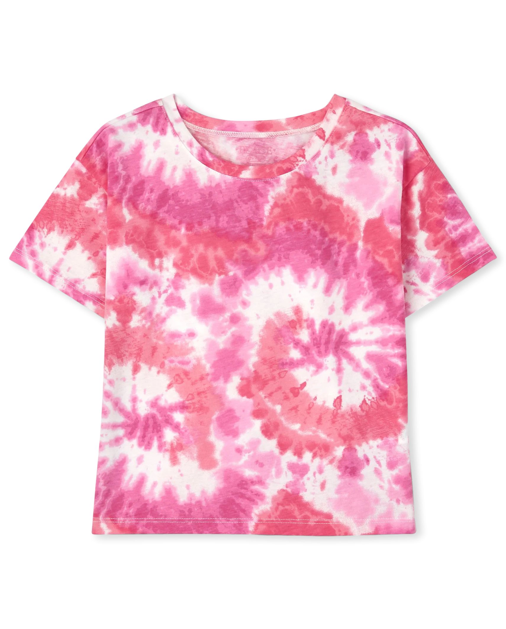 Girls Short Sleeve Print Basic Layering Tee | The Children's Place  - SCOOTER PINK NEON | The Children's Place