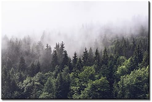 Foggy Forest Canvas Wall Art for Living Room Cloudy Forests Trees Landscape Mountain Painting Wal... | Amazon (US)