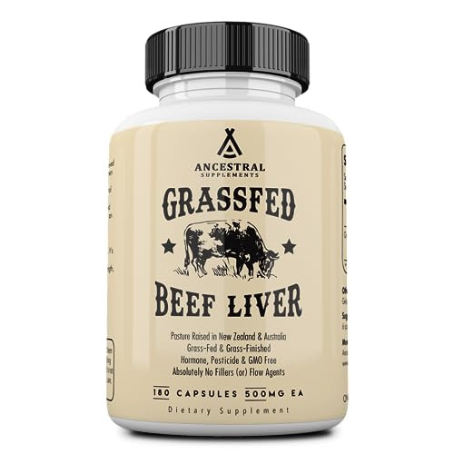 Ancestral Supplements Grass Fed Beef Liver Capsules, Supports Energy Production, Cleansing, Digestion, Immunity and Full Body Wellness, Non GMO, Freeze Dried Liver Support Supplement, 180 Capsules | Amazon (US)