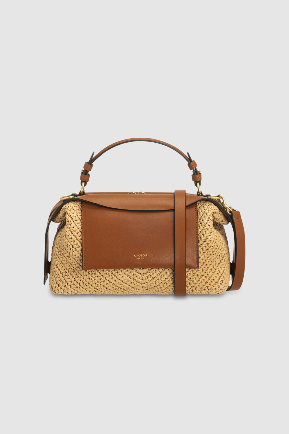 Mica Texture Small Bowler - Natural/Amber | Oroton | Oroton