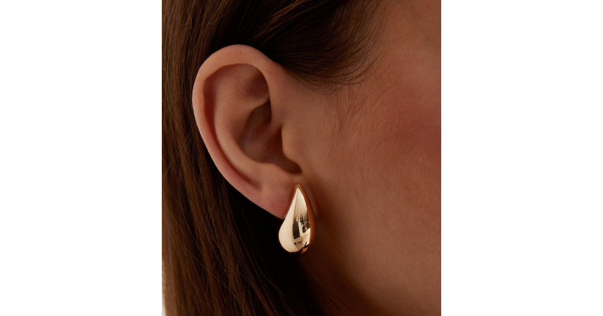 Gold Chunky Teardrop Stud Earrings | New Look | New Look (UK)