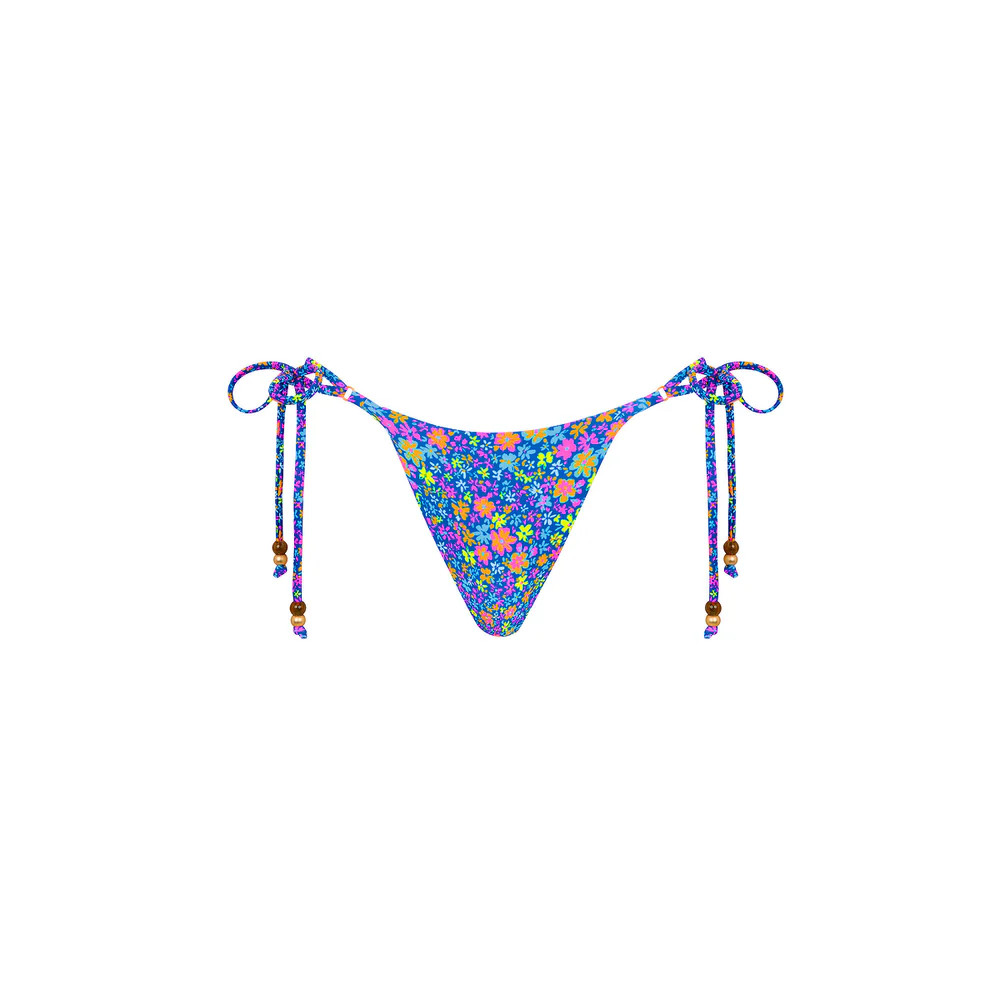 Thong Tie Side Bikini Bottom - Electric Bloom | Kulani Kinis US