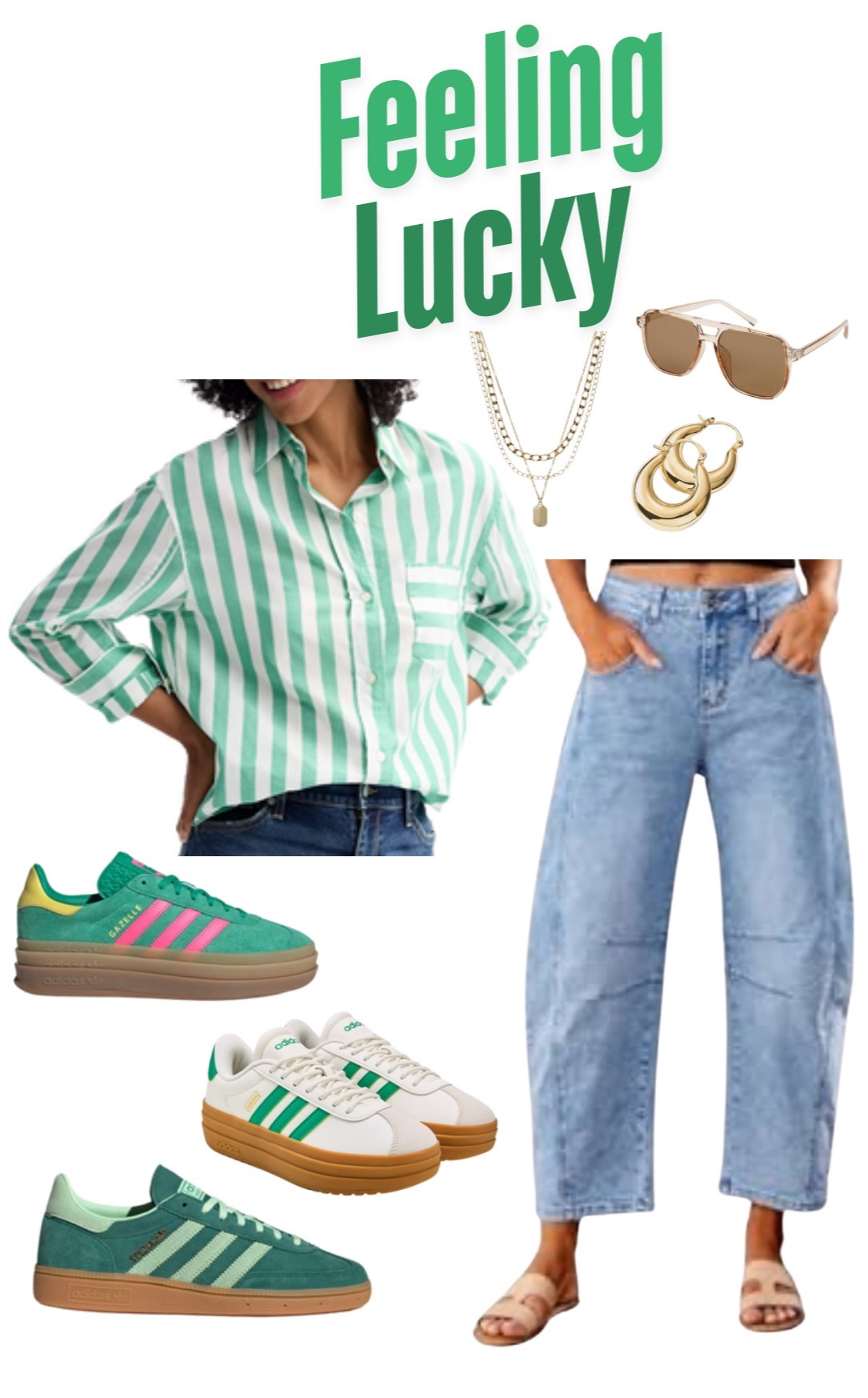 Lucky | Green | Adidas | Green | St. Patrick's Day | Barrel Jeans | Sneakers

#LTKSaleAlert #LTKStyleTip #LTKSpringSale