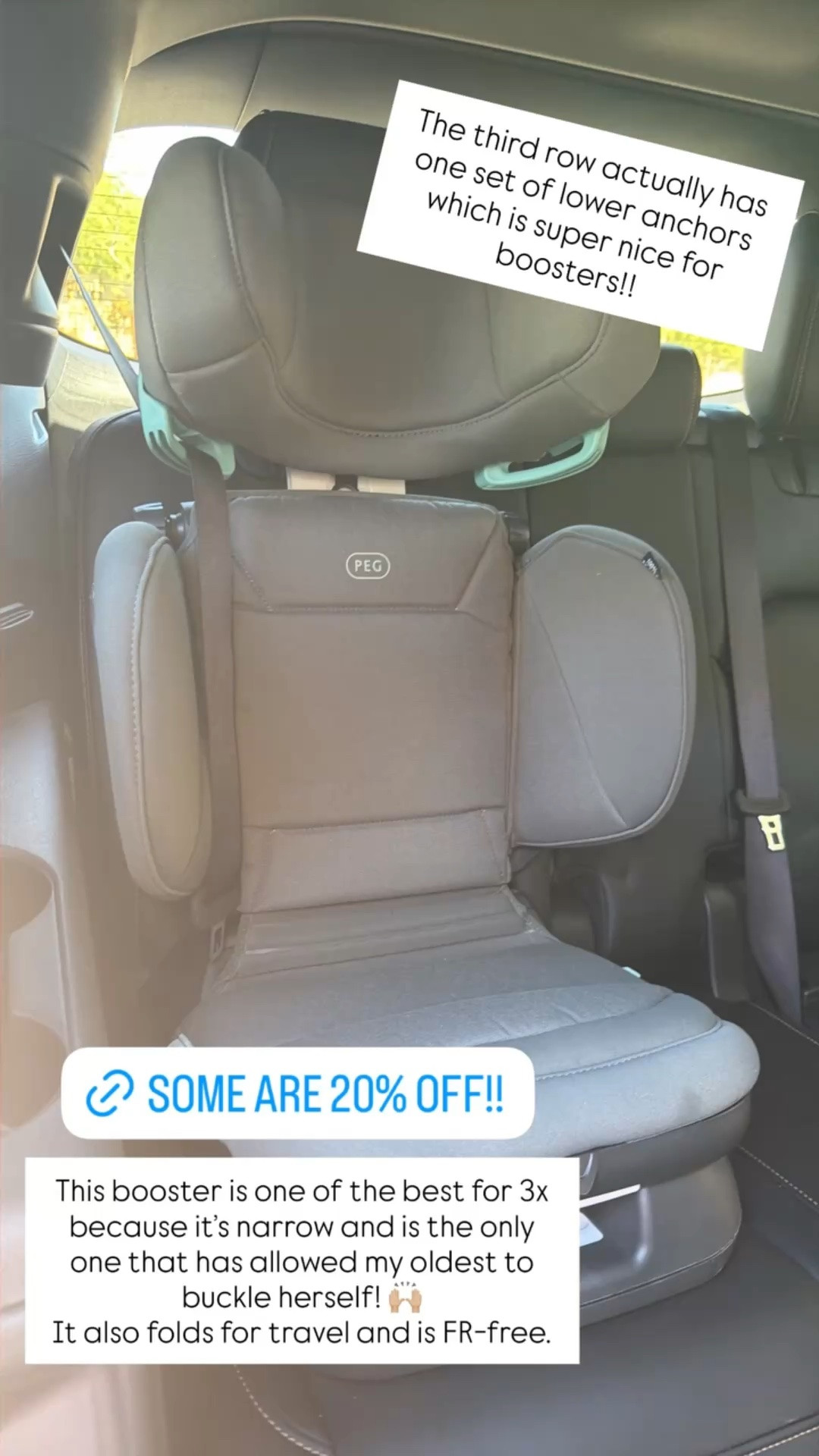 @pegperegousa  This booster is one of the best for 3x because it’s narrow and is the only one that has allowed my oldest to buckle herself! 🙌🏼 
It also folds for travel and is FR-free.

#LTKmomlife #LTKKids