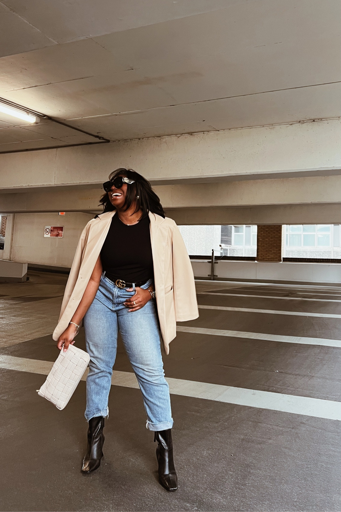 Cool neutrals
Casual outfit Inspo that is midsize/curvy friendly. I’m wearing 16uk & L/XL

- black Tank top & beige PU Blazer @nakdfashion
- light blue denim Mom Jeans @zara
- Black leather boots @asos
- beige woven Bag @marksandspencerstyle #designerduoe
- Sunglasses @gucci at @eyewearclub_
- black gg marmont belt @gucci

#LTKstyletip #LTKeurope #LTKcurves