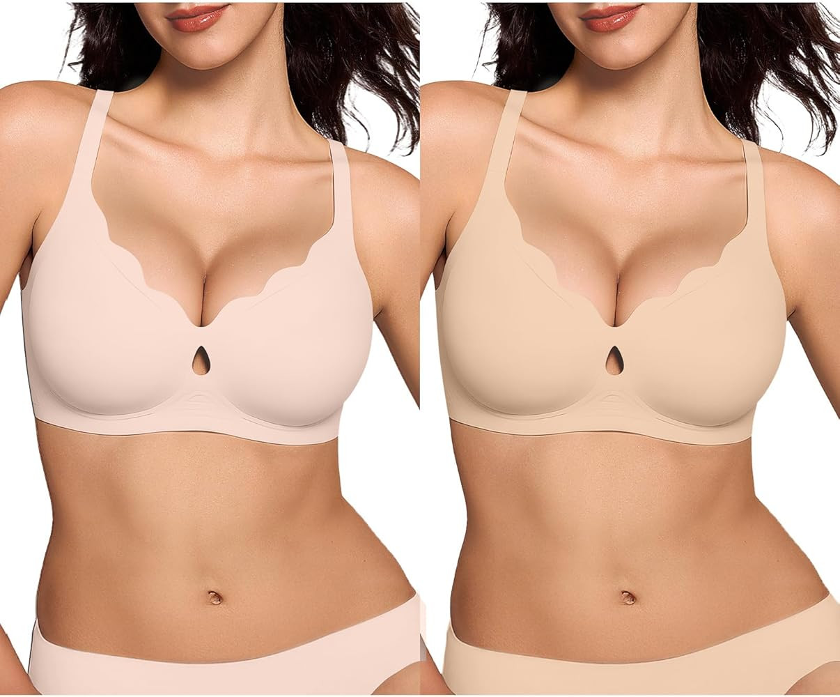 ProKloud Wireless Bras for Women Wave Push Up No Underwire Bralettes Seamless Full Coverage Suppo... | Amazon (US)