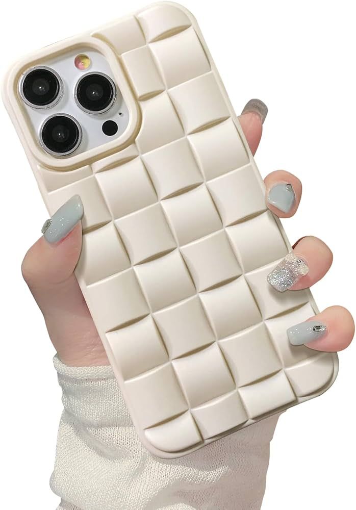 TwoHead for iPhone 13 Pro Max Case,3D Plaid Weave Soft Silicone Phone Case for iPhone 13 Pro Max 6.7 | Amazon (US)