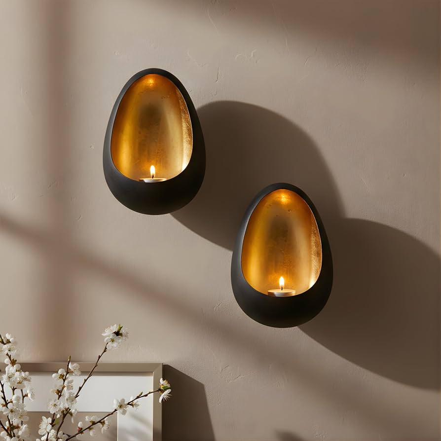 NativeSkins Ember Metal Wall Candle Sconce Set of Two Wall Candle Holders - Set of 2 Handcrafted ... | Amazon (US)