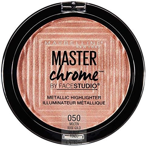 Maybelline New York Facestudio Master Chrome Metallic Highlighter Makeup, Molten Rose Gold, 0.24 Oun | Amazon (US)