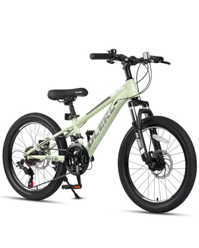 Glerc 20 Inch Kids Bike, Kids Mountain Bike for Boys and Girls Ages 6-10, 21-Speed Skyline Bicycle with Front Suspension and Disc Brakes, Green | Amazon (US)