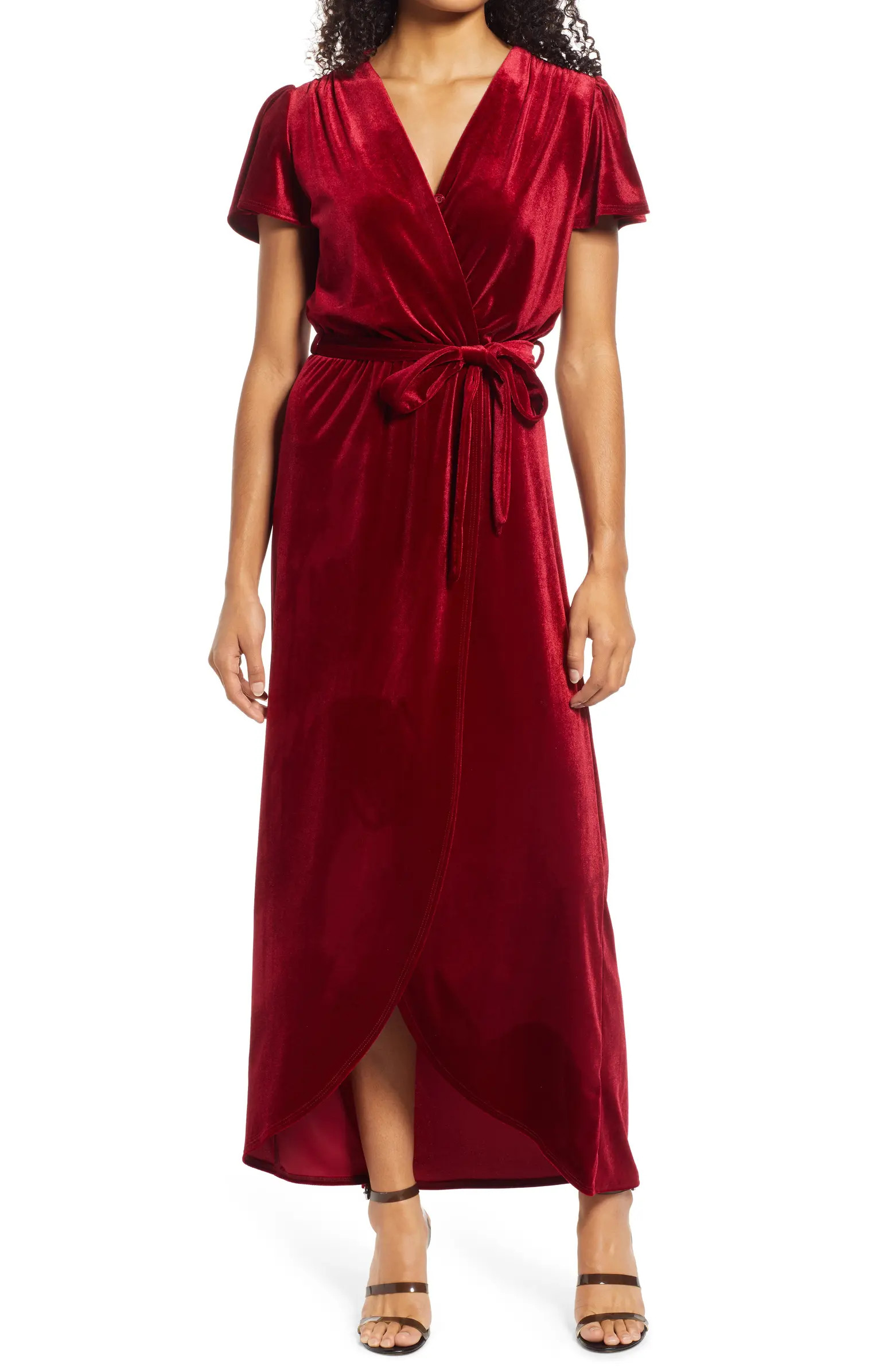 Fraiche by J Velvet Faux Wrap Dress | Nordstrom | Nordstrom