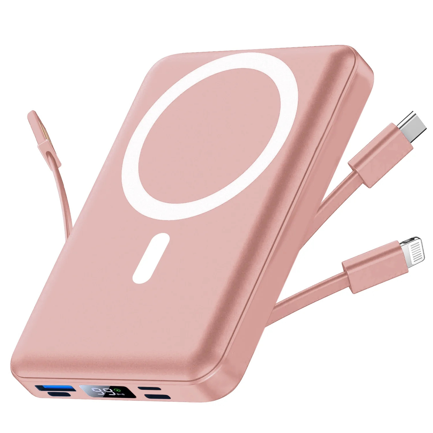 GASYESOY Portable Charger,10000mAh 20W Power Bank,Built-in Cables Fast Charging,with LED Display ... | Walmart (US)
