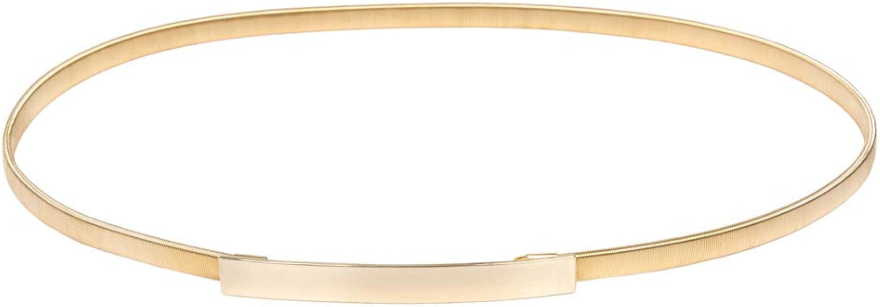 GRACE KARIN Women Skinny Metal Cinch Belt Gold Waistband Elastic Waist Belt CL633 | Amazon (US)