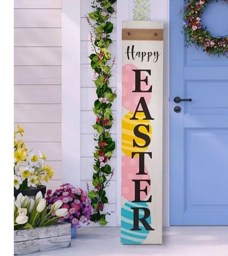 #easter #easterhome #easterdecor #easterdecorating #spring #springdecor #holidayhome #easterporchsign #porchsign #eastersign #essterpatio 

#LTKSeasonal #LTKFind #LTKhome