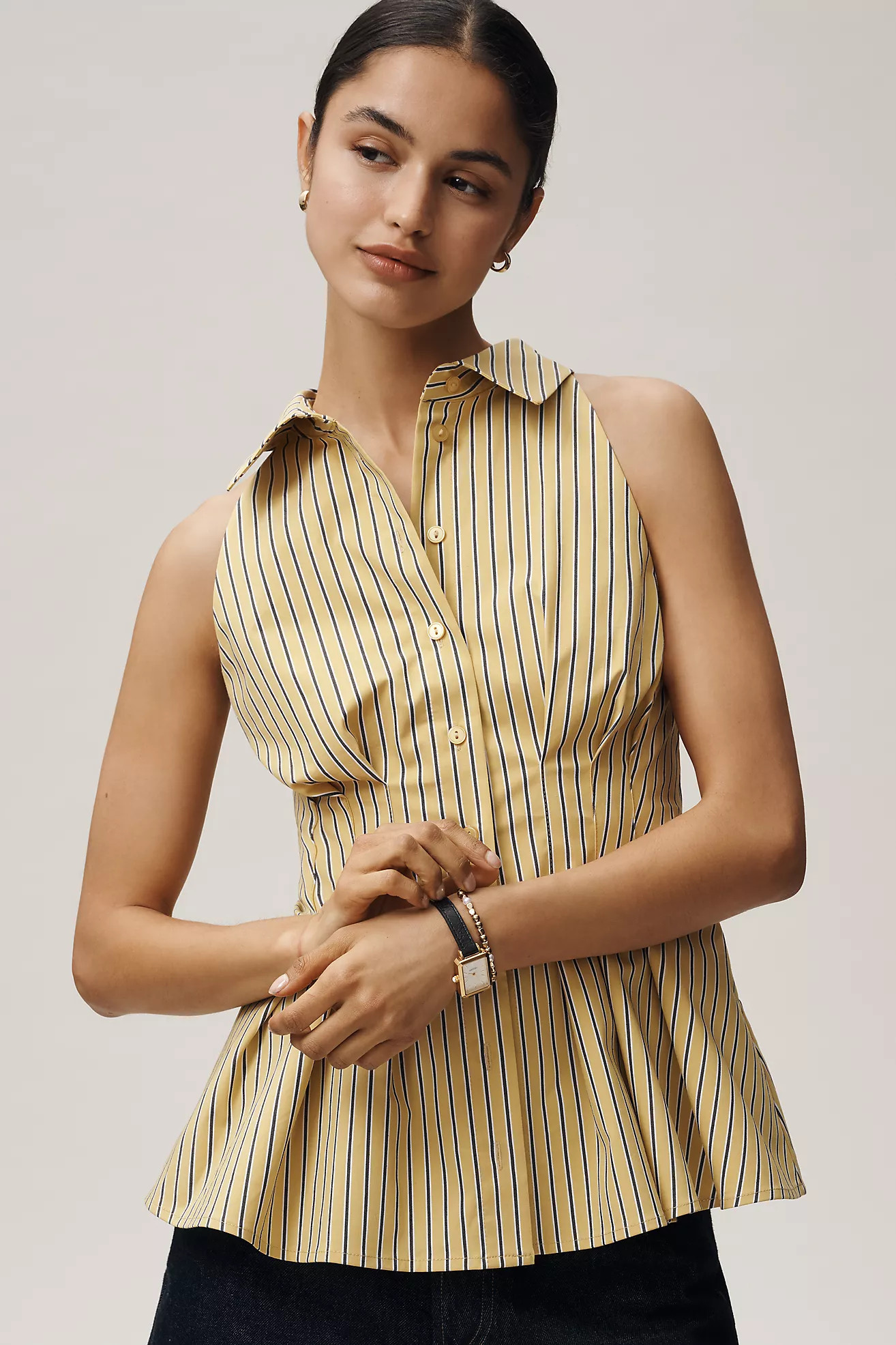 Exquise Tobie Poplin Halter-Neck Top | Anthropologie (US)